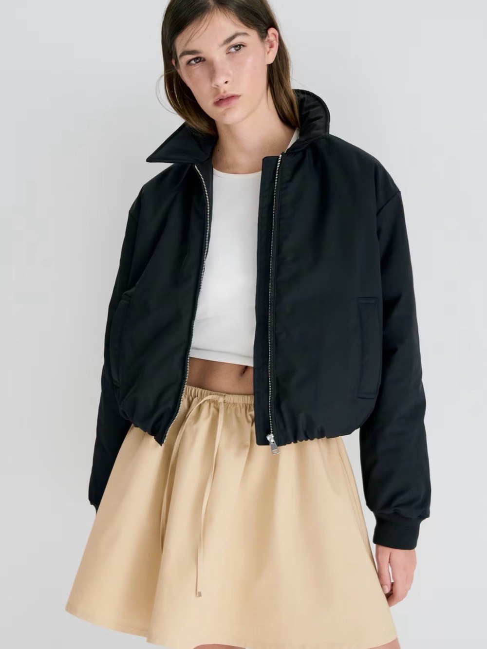 H&M Flared Beige Skirt